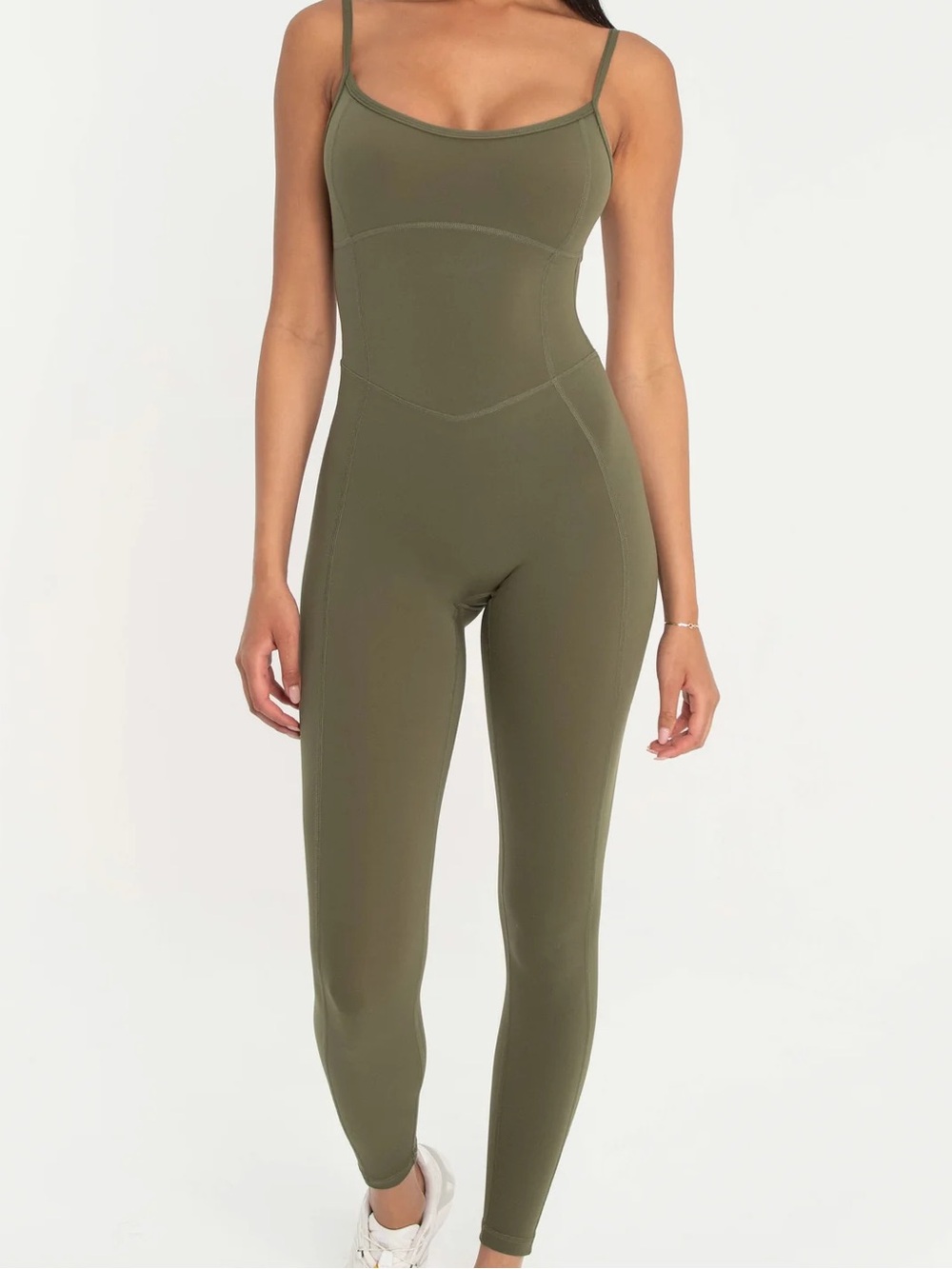 NWT FORM XL Scoop Neck Onesie Olive Green Sculpting One-Piece Jumpsuit Workout